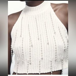 ZARA PEARL CHENILLE TOP